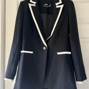 Alice + Olivia Black Blazer with White Accents